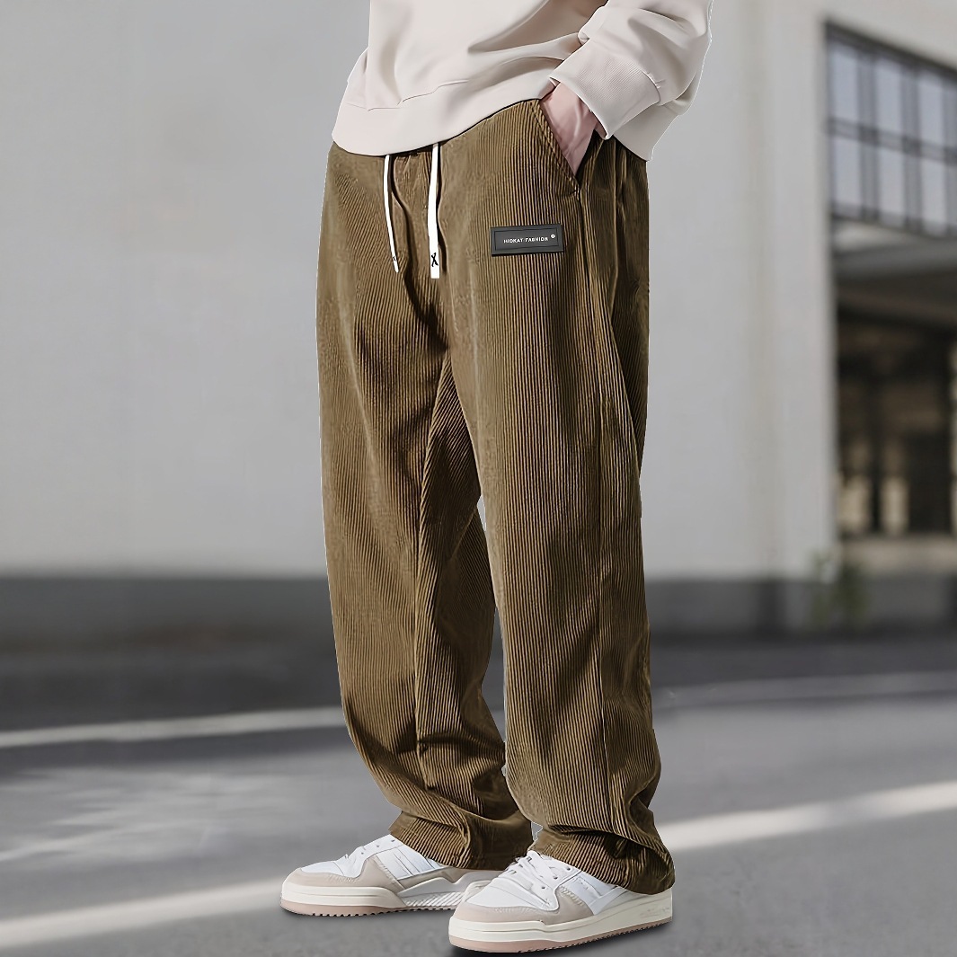 Fashionable European-style American-style Draping Straight Corduroy Trousers - Image 7