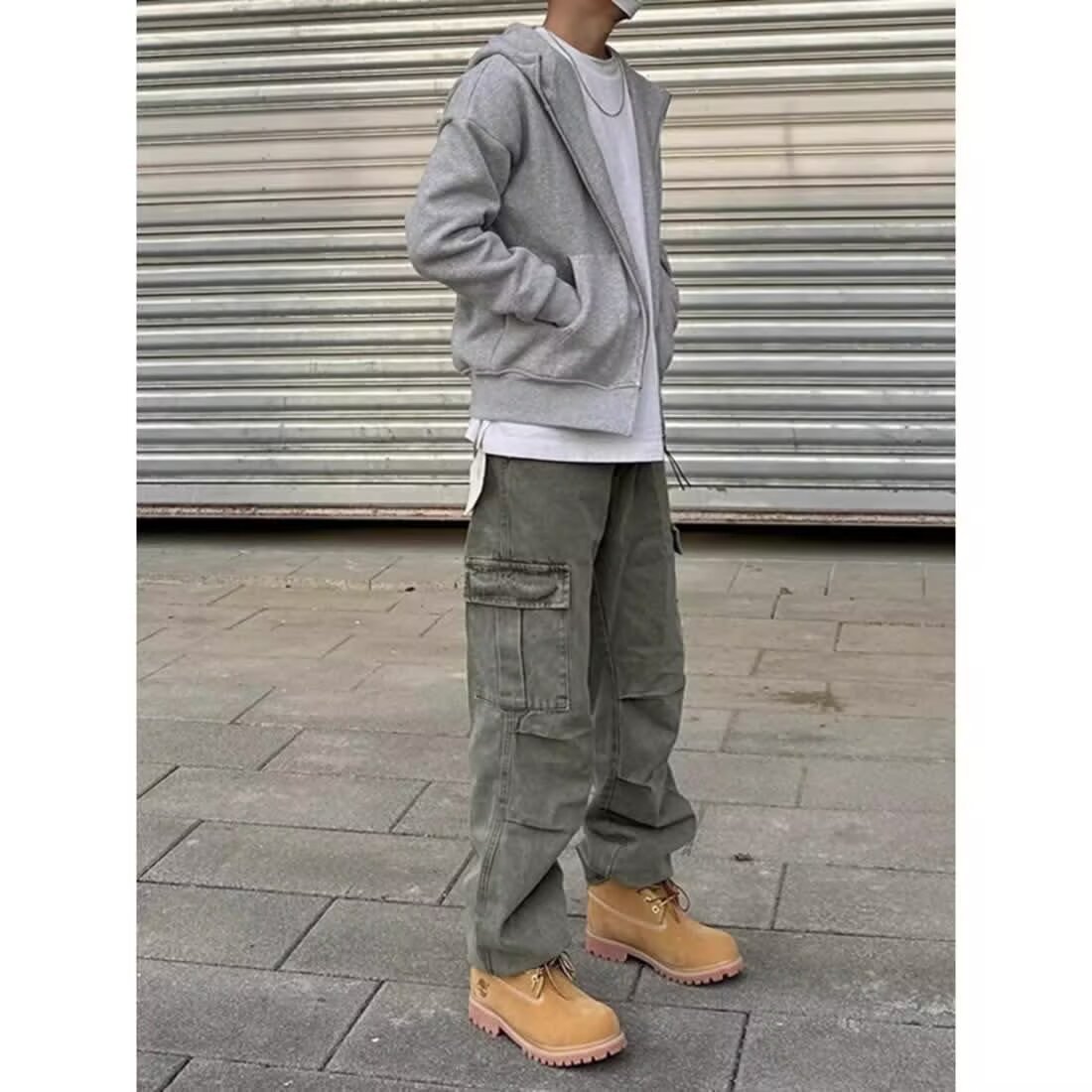 Loose Straight Heavy Stone Washed Retro Casual Denim Trousers - Image 2