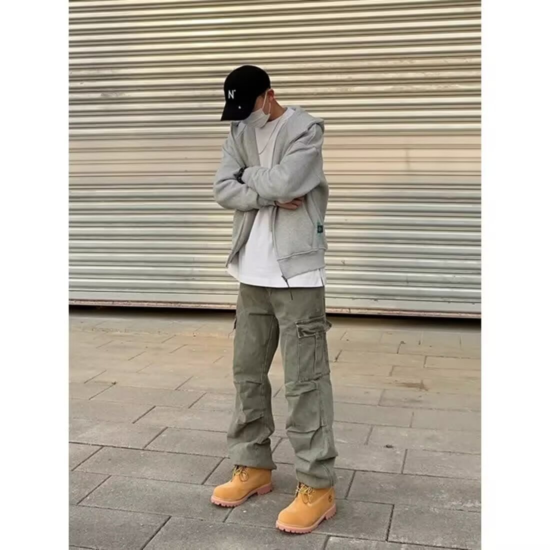 Loose Straight Heavy Stone Washed Retro Casual Denim Trousers - Image 4